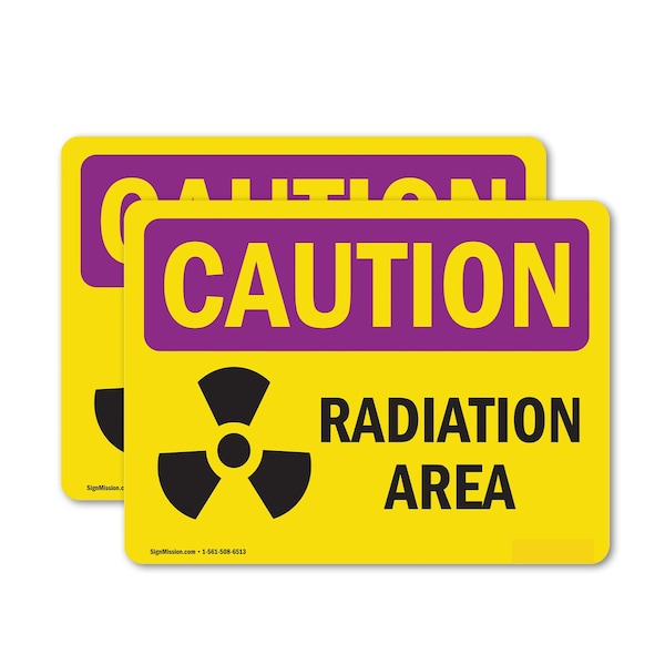 Signmission Radiation & Laser Sign, 7 in H x 10 in W, Vinyl Decal, Rectangle OS-2PACK-CR-D-710-L-10182 - main